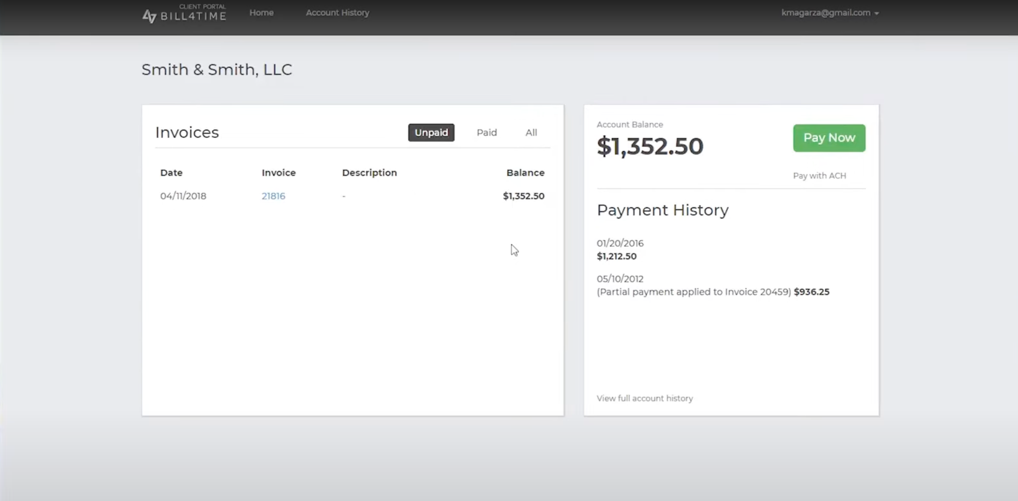 Law firm client portal example